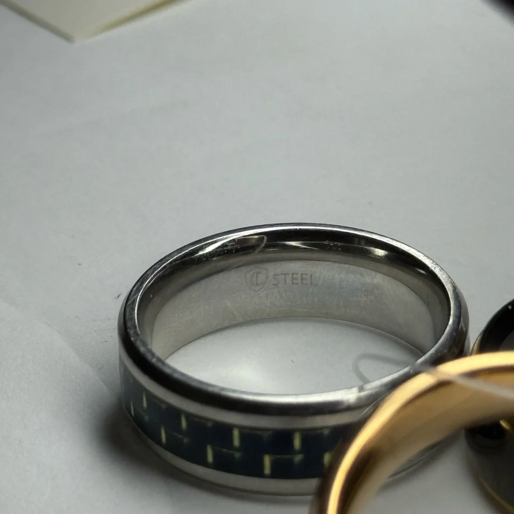 West Coast Jewelry Men’s 3 ring : 2 stainless steel & 1 tungsten carbide 11 New